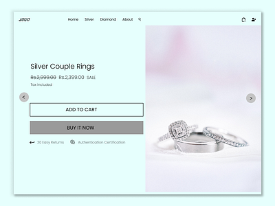 Jewellery Web Page jewellery shopping template ui design uidesign uxdesign webtemplate