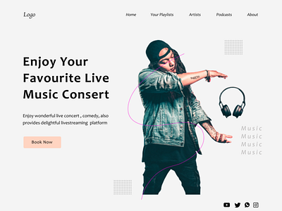 Music Landing Page music song ui uitemplate