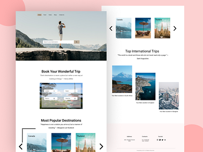 Travelling Landing Page design illustration travel travelling ui ui design uidesign uxdesign webtemplate