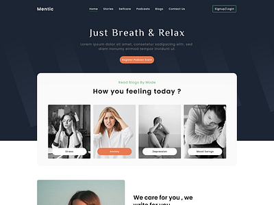 Mentic Just Breath Landing page