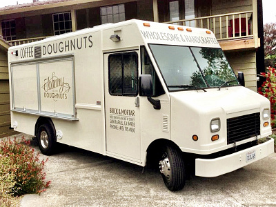 Johnny Doughnuts | Food Truck Design bay area brand brand identity branding chicago decal design womb doughnuts food food truck gold logo logo design mobile san francisco truck