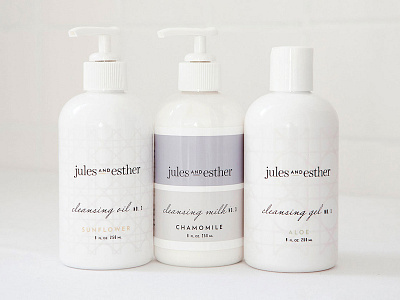 jules & esther skincare packaging design