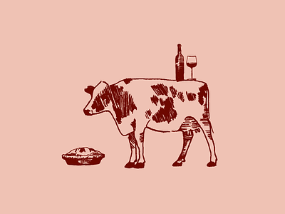 Cow Illustration brand identity branding california cow farm illustration logo pen pie wine yogurt