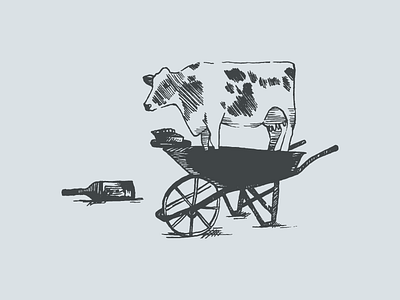 Cow Illustration brand identity branding california cow farm illustration logo pen pie wheel barrow wine yogurt
