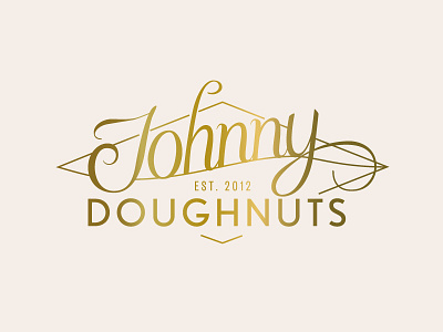 Johnny Doughnuts bay area branding design womb doughnuts emblem food food truck glam gold graphic design lettering logo logo design nicole lafave retro san francisco vintage