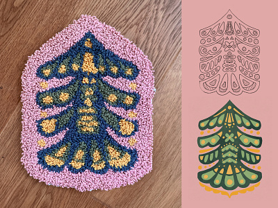 Tree Rug Design craft crafting decoration design graphic design illustration pattern rug making tree design tree illustration