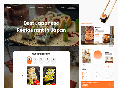 Kaori. - Website Design contact us design homepage japan japanese landingpage restaurant sushi ui uiux uiuxdesign website websitedesign