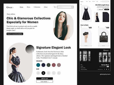 Gwen's - Website Design aesthetic blackandwhite fashion homepage landingpage minimalist monochrome ui uiux uiuxdesign website websitedesign