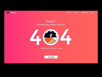 Oops! Error 404 design homepage design ui visua