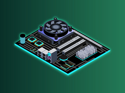 Motherboard illustration design app attractive creative design design icon illustration modern motherboard professional website