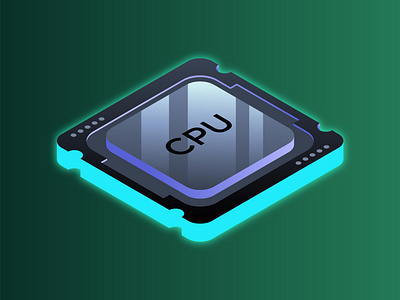 CPU Unit illustration design attractive clean concept cpu creative design design icon illustration isometric logo modern vectorart