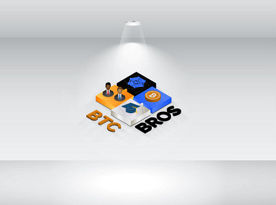 BTC-BROS 3D Logo 3d attractive branding creative design creative logo illustration modern vectorart