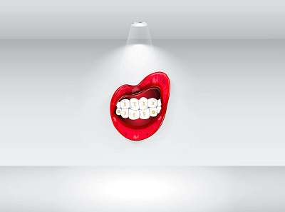 Realistic Lips Sticker Design design modern realistic stickers