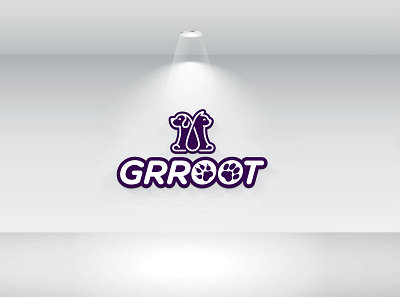 GRROOT Logo Dezine attractive branding creative design creative logo elegant icon minimalist pet care pets typography