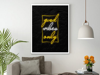 Good Vibes Only - Wall Art canvas creative design modern quotes typography wall art