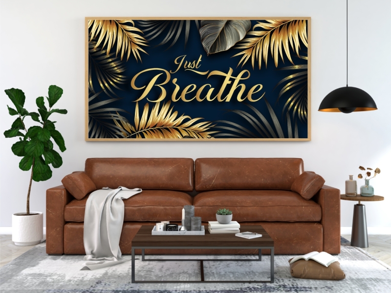 Just Breathe - Wall Art Concept Design breathe creative design design elegant minimalist modern typography wall art