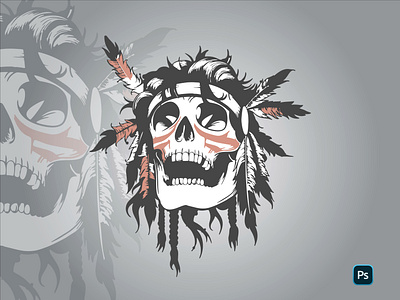 Red Indian Skull adobe illustrator adobe photoshop animation design flat icon illustration logo sticker vector vector trace