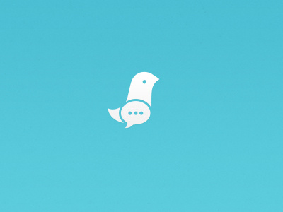 Mark bird chat icon illustration logo mark