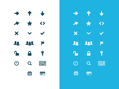 Icons set calendar credit card flag icons illustration key lock star user