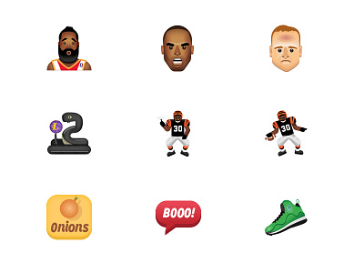 Sport Themed Emojis basketball emoji football ickey shuffle icon illustration kobe bryant peyton manning sneaker sports
