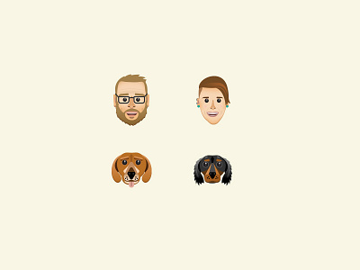 Emoji Family Portrait dog emoji family glasses illustration people portrait