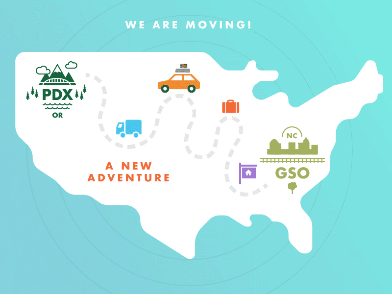 Life Update Moving to Portland car illustration map moving pdx trip