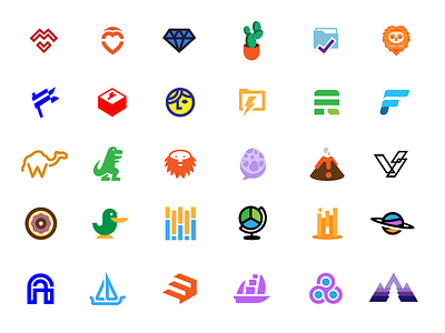 Lots of logos box diamond icons illustrations illustrator logos person