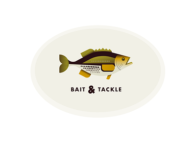 Bait & Tackle bass fish gills illustration logo tackle text typography