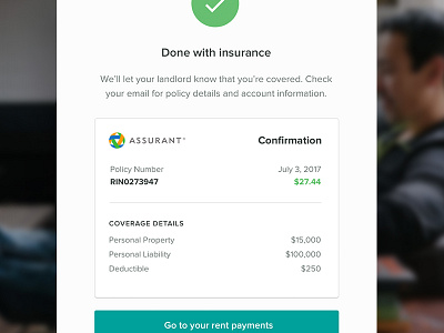 Renters Insurance Confirmation