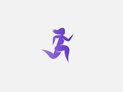 Running Woman brand fitness health icon logo running the fit tutor woman