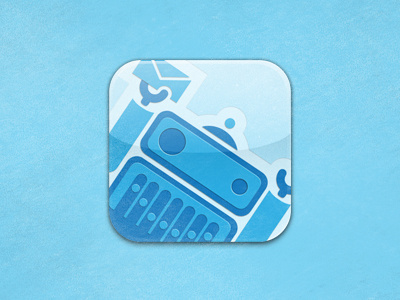 Bot icon illustration ios iphone robot texture