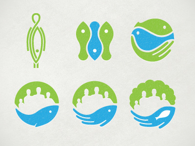 Logo Progression bird fish hand icon illustration logo