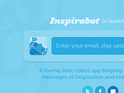 Inspirabot Pre-launch form icon illustration launch robot texture web