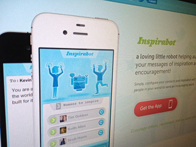 Inspirabot app buttons design illustration inspirabot type web