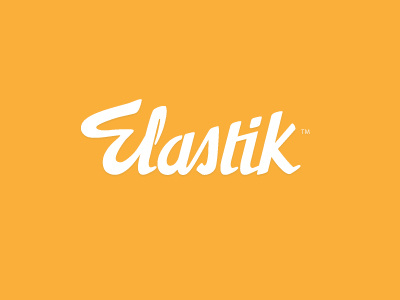 Elastik elastik logo logotype orange typography