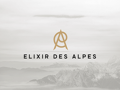 Elixir des Alpes elixir des alpes logo mark monogram mountain