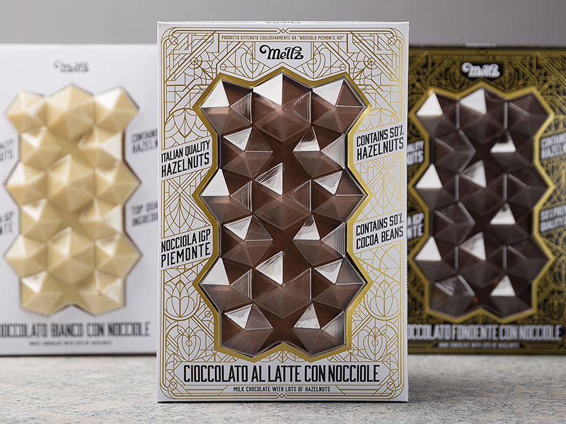 Meltz Chocolates typography packaging-design packaging hotstamping hazelnuts hazelnut foxtrot chocolates chocolate-design chocolate