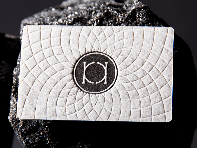 KK Business Card print monogram detail coal logo logodesign identitydesign bw letterpress foxtrotstudio branding businesscards