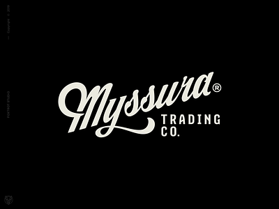 Logo for Myssura Trading Company black branding design foxtrot foxtrot studio foxtrotstudio identity lettering logo logodesign logos logotype mark monochromatic poland studio typography