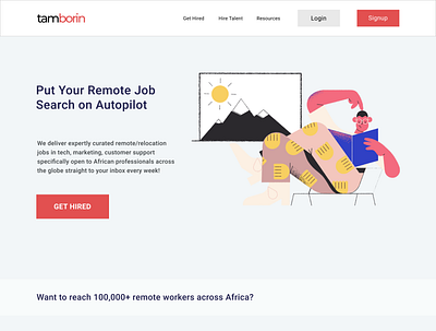 Tamborin Landing Page design illustration landing page design ui