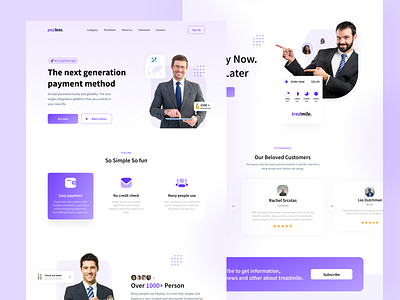 Payless - Payment Landing Page Exploration 💰 blue branding card cards ui footer landing page pay payment payment app payments simple transaction ui ui design uidesign web web design webdesign website website design