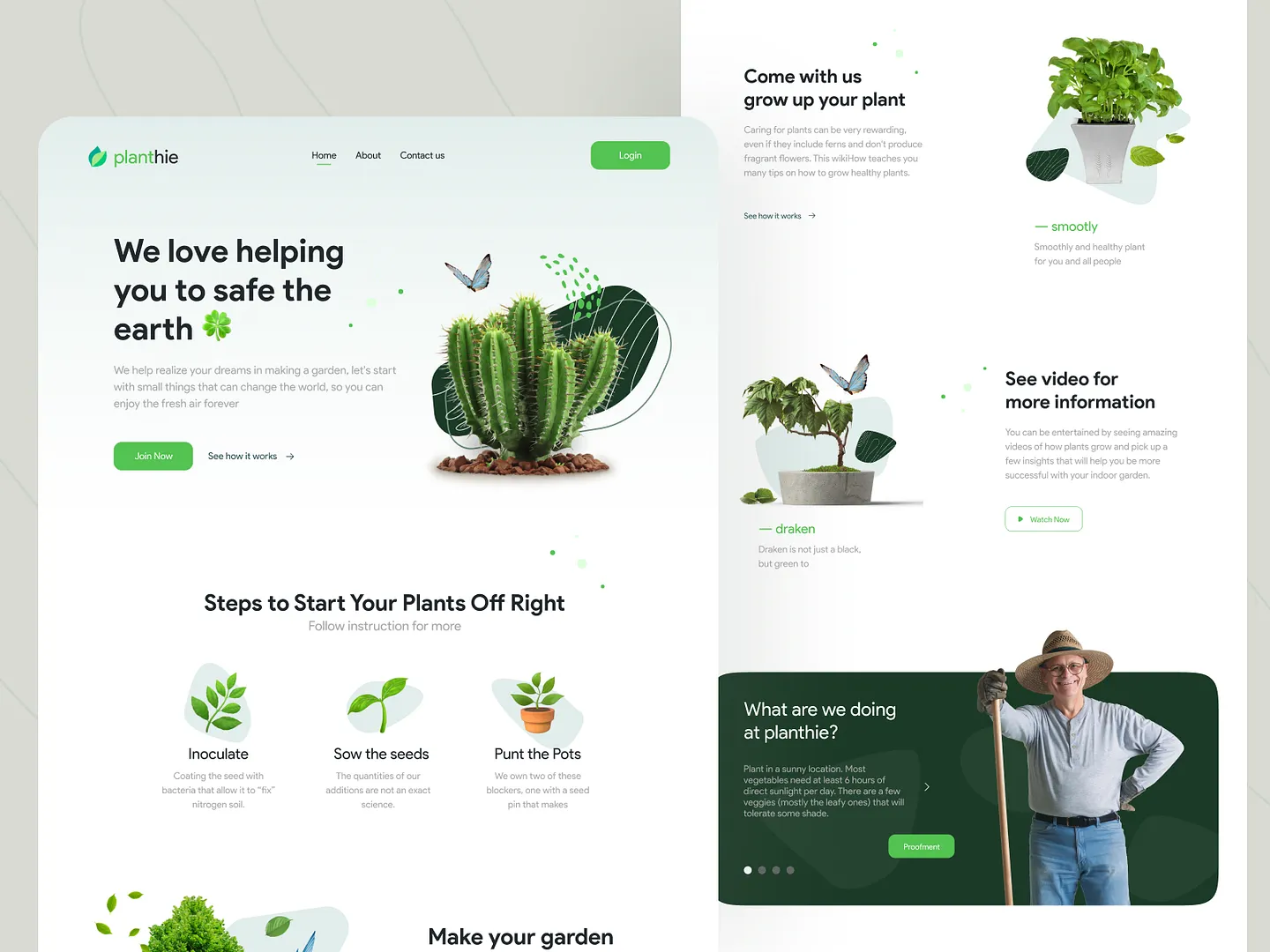 Garden Center Website Design: Planthie Landing Page Exploration