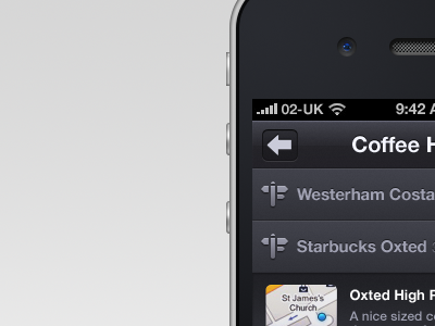 Coffee Hunter iphone interface ui app mobile