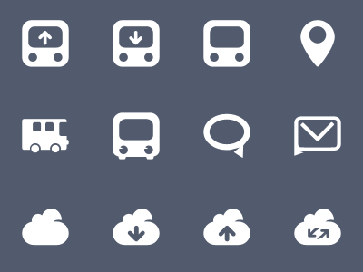Icons in progress chat cloud destination icons mail spot upload