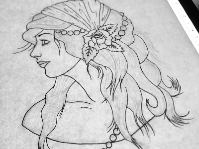 Wipwoman drawing ink sketch wip