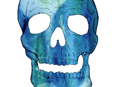 Watercolor skull head skeleton skull watercolor