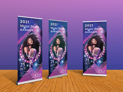 Design A Modern Music Roll Up Banner . attractive design branding creative design illustration illustrator minimal music banner music roll up banner design poll up banner roll up banner philippines typography ux vector