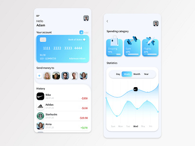 Banking App app design minimal mobile typography ui ui design uiux ux ux design uxui