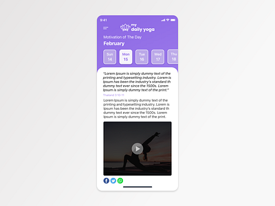 Daily Yoga App app app design design minimal mobile typography ui ux ux design uxui