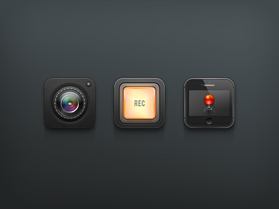 Motif Icons button buttons camera dark icon icons iconset ios ipad iphone jailbreak pin record theme winterboard